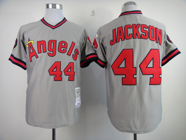 Angels 44 Jackson Grey 1985 Throwback Jerseys - Click Image to Close
