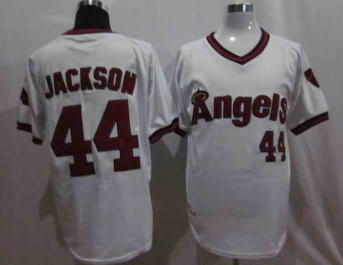 Angels 44 Reggie Jackson White M&N Jerseys - Click Image to Close
