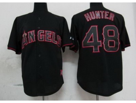 Angels 48 Hunter Black Fashion Jerseys