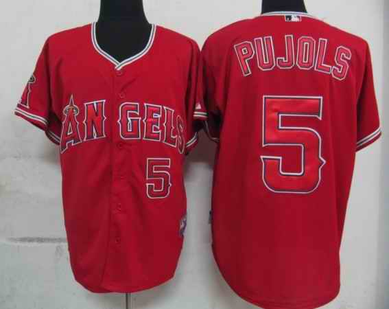 Angels 5 pujols Red jerseys - Click Image to Close