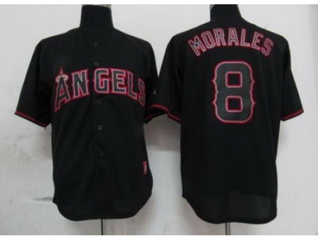 Angels 8 Morales Black Fashion Jerseys