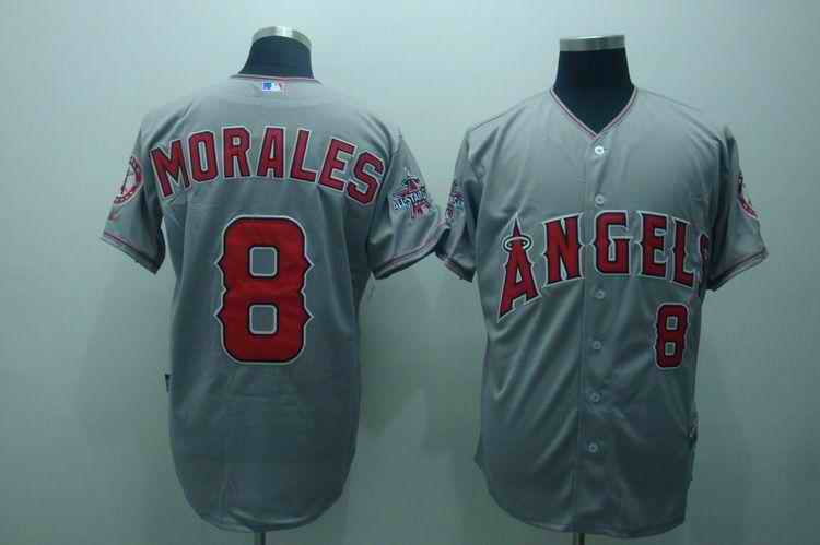 Angels 8 Morales Grey Jerseys