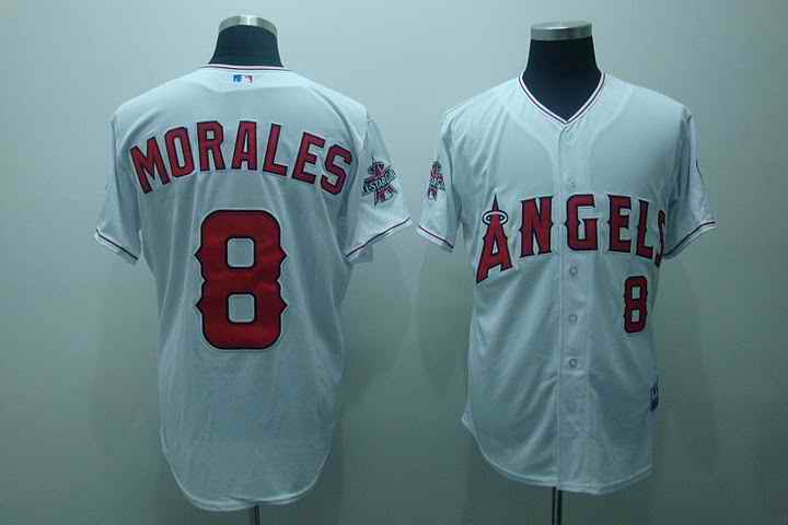 Angels 8 Morales White Jerseys