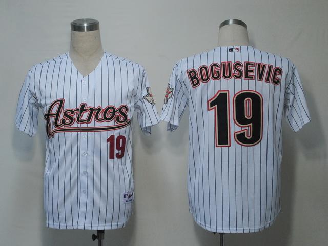 Astros 19 Bogusevic White Strip Jerseys