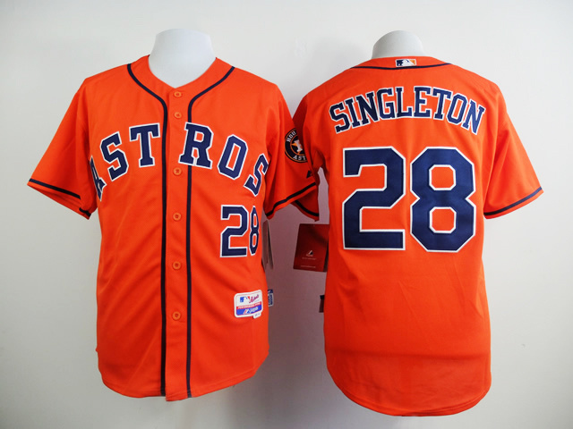 Astros 28 Singleton Orange Cool Base Jersey