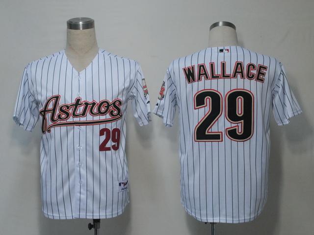 Astros 29 Wallace White Strip Jerseys