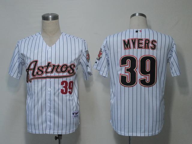 Astros 39 Myers White Strip Jerseys