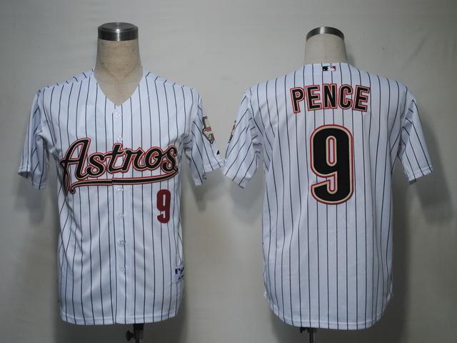 Astros 9 Pence White Jerseys