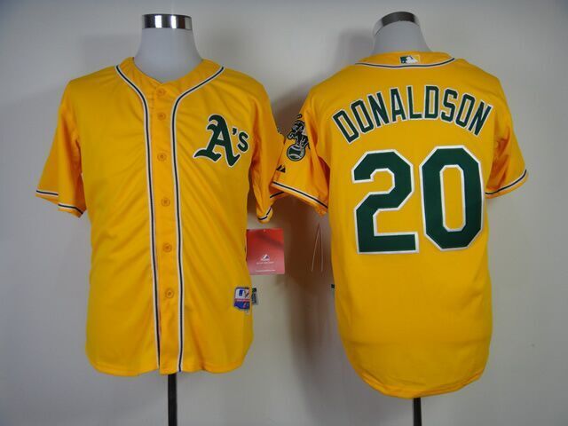 Athletics 20 Donaldson Yellow Cool Base Jersey - Click Image to Close