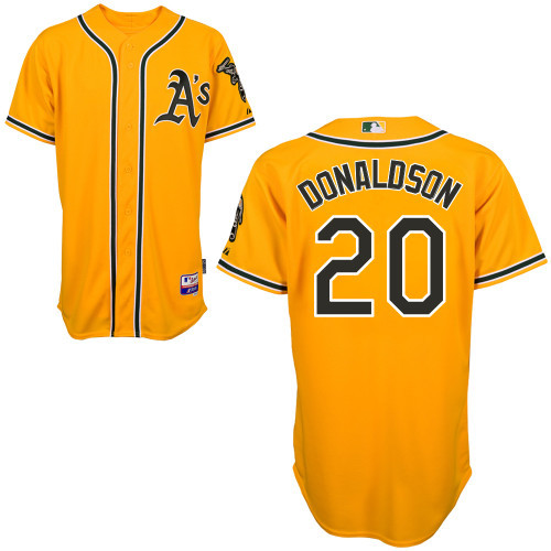 Athletics 20 Donaldson Yellow Cool Base Jerseys