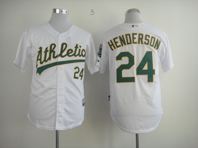Athletics 24 Henderson White Jerseys Athletics 24 Henderson White Jerseys
