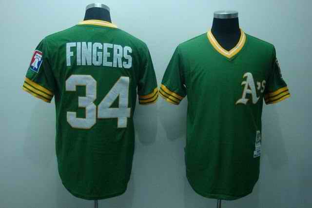 Athletics 34 Fingers m&n green Jerseys Athletics 34 Fingers m&n green Jerseys