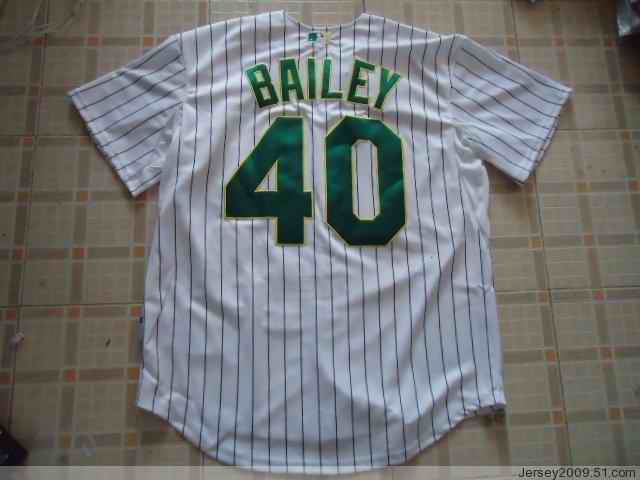 Athletics 40 Bailey white strip Jerseys