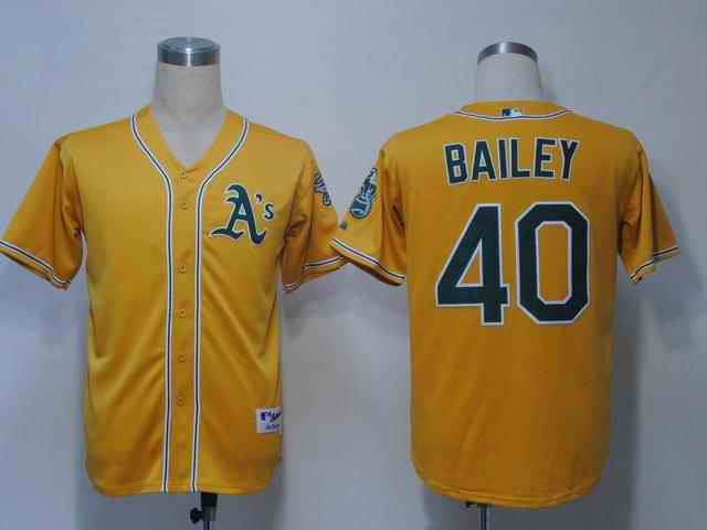 Athletics 40 Bailey yellow Jerseys