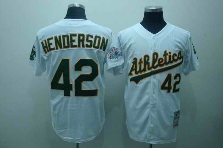 Athletics 42 Henderson white Jerseys