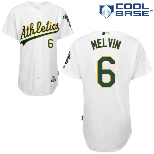 Athletics 6 Melvin White Cool Base Jerseys - Click Image to Close