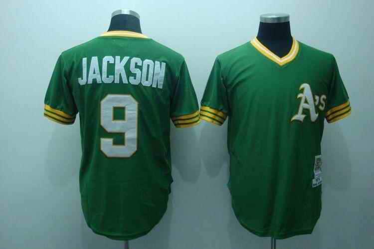 Athletics 9 Reggie Jackson m&n green Jerseys
