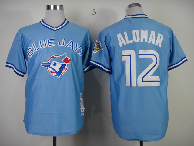 Blue Jays 12 Alomar Blue 1993 Throwback Jerseys