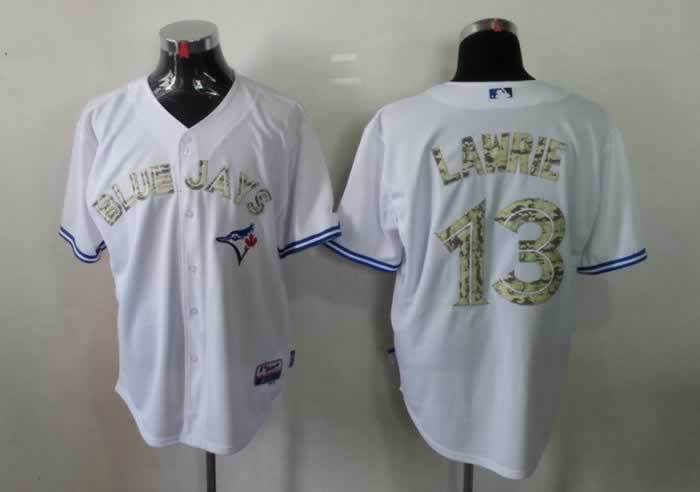 Blue Jays 13 Lawrie White camo number Jerseys - Click Image to Close