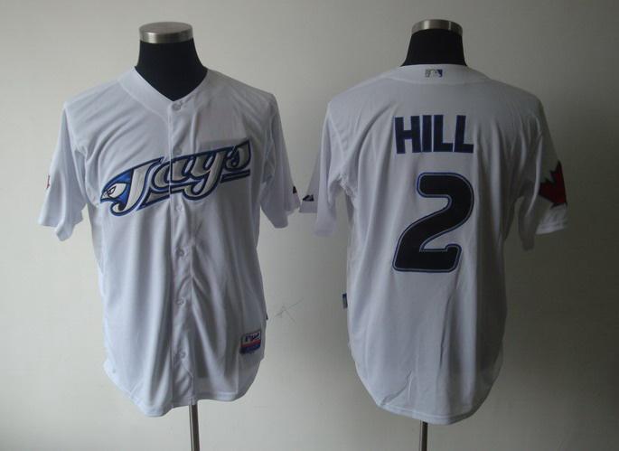 Blue Jays 2 Aaron Hill white Jerseys