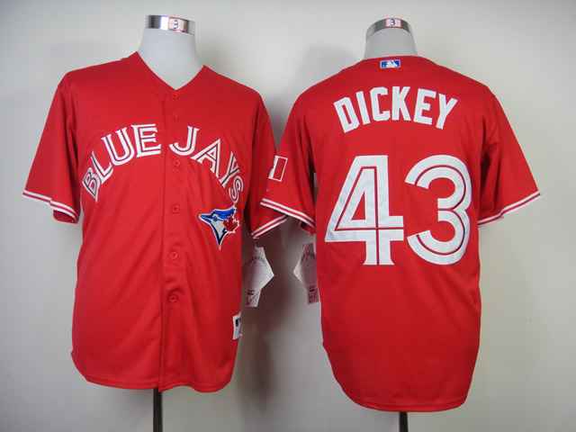 Blue Jays 43 Dickey Red Cool Base Jerseys