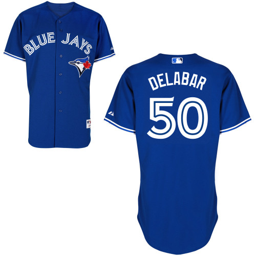 Blue Jays 50 Delabar Blue Cool Base Jerseys