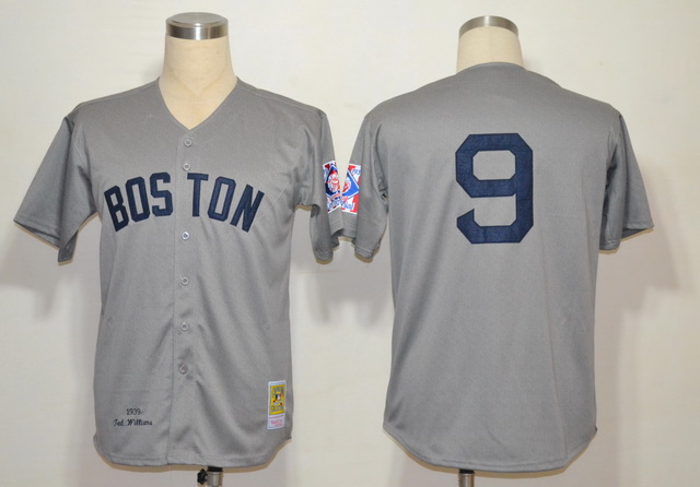 Boston Red Sox 9 Ted Williams Grey M&N 1939 Jerseys Boston Red Sox 9 Ted Williams Grey M&N 1939 Jerseys