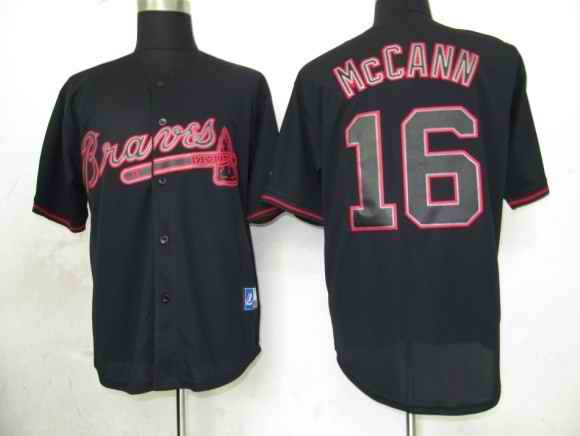 Braves 16 McCANN Black Fashion jerseys