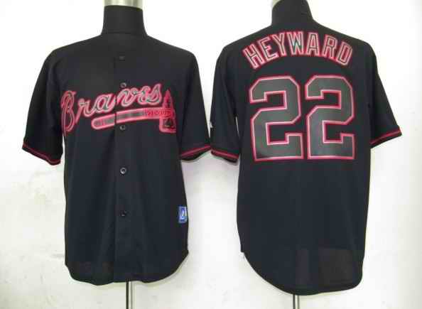Braves 22 Heyward Black Fashion jerseys