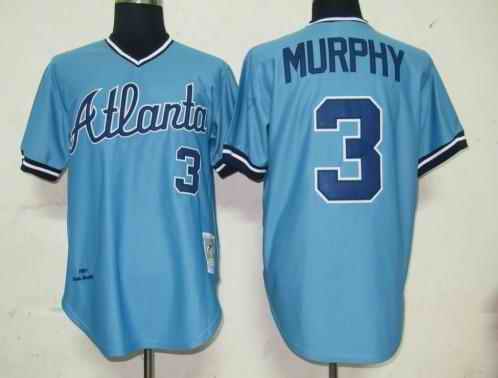 Braves 3 Murphy Light blue m&n Jersey