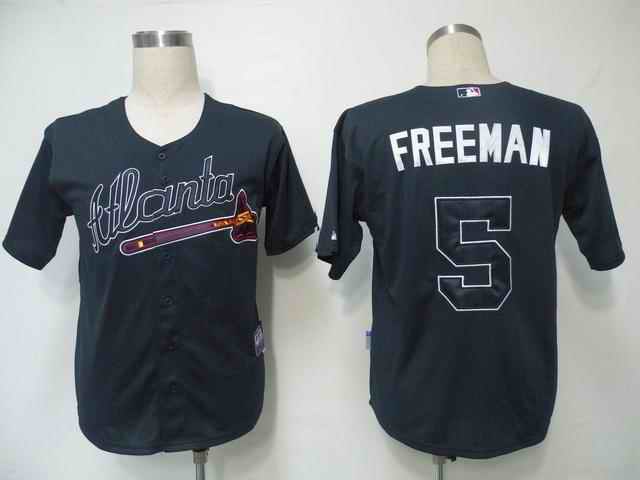 Braves 5 Freeman Black Jerseys