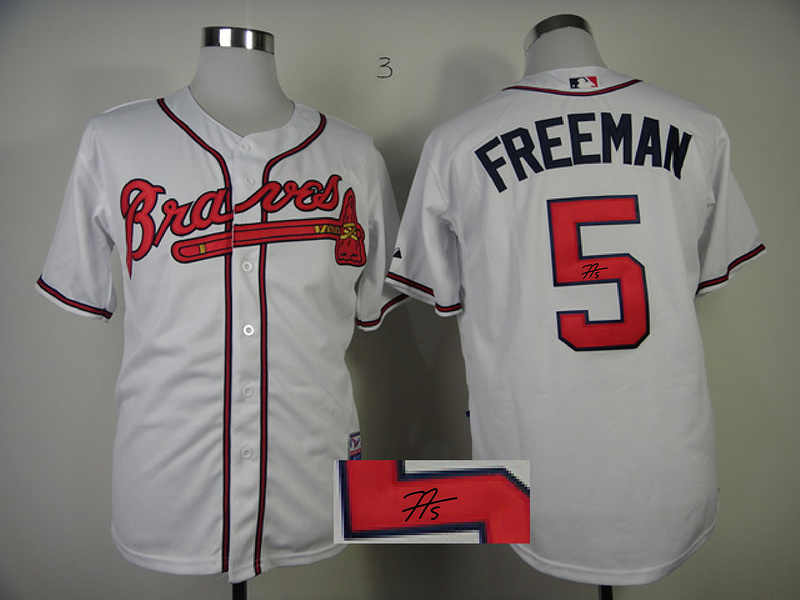 Braves 5 Freeman White Signature Edition Jerseys