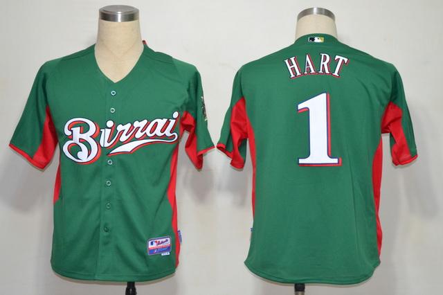 Brewers 1 Hart Green Jerseys - Click Image to Close