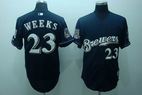 Brewers 23 Weeks blue (40th patch cool base) Jerseys
