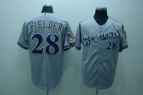 Brewers 28 Prince Fielder grey Jersey - Click Image to Close