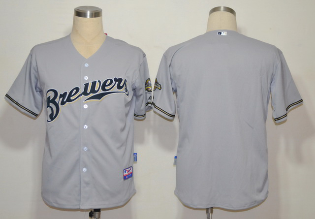Brewers Blank Grey Jerseys - Click Image to Close