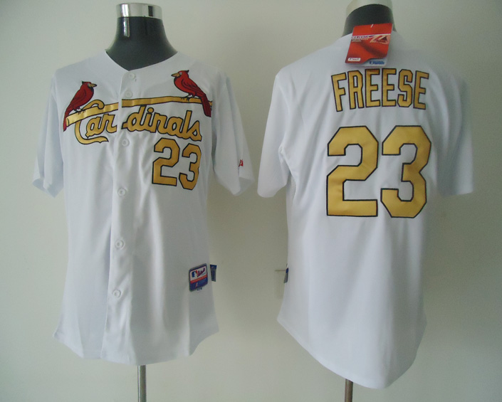 Cardinals 23 Freese 2012 Authentic Commemorative Gold-number White Jerseys