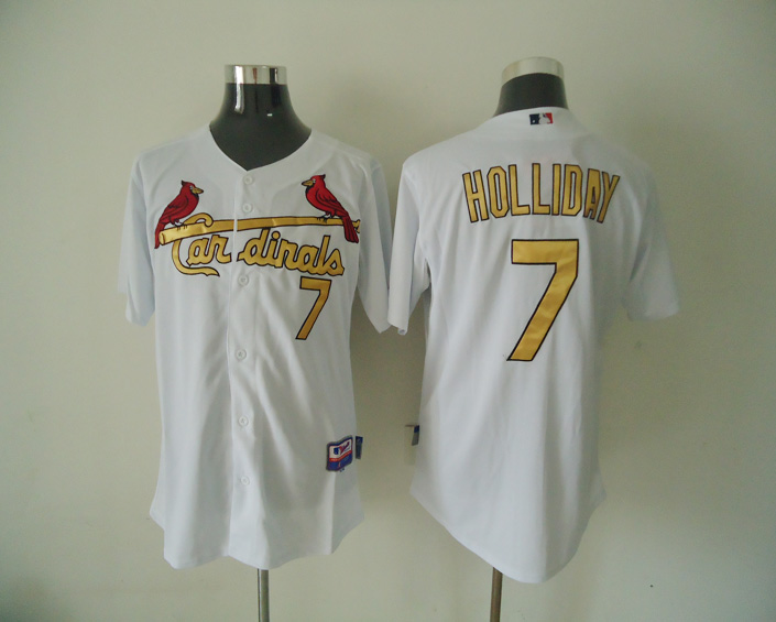 Cardinals 7 HOLLIDAY White Authentic 2012 Commemorative Gold