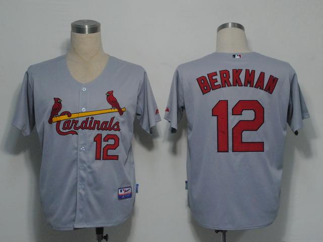 Cardinals 12 Berkman grey Jerseys