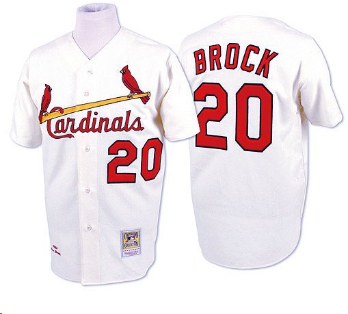 Cardinals 20 Lou Brock white Jerseys