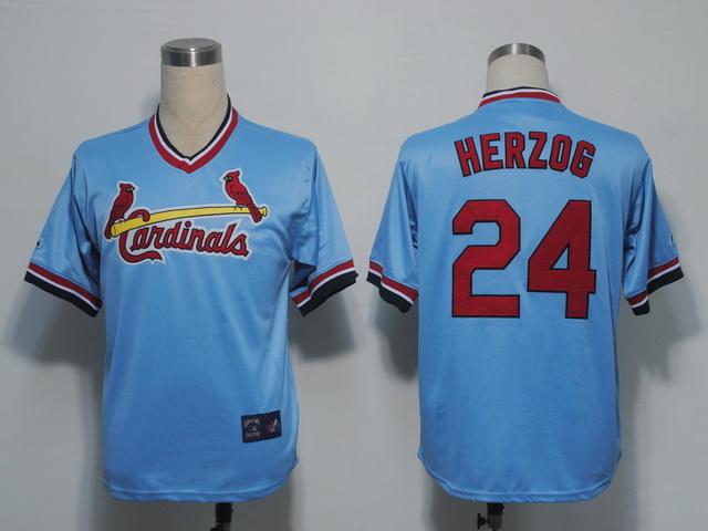 Cardinals 24 Herzog blue m&n Jerseys