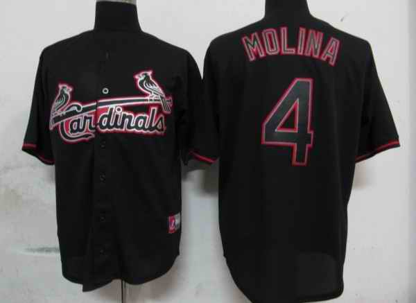 Cardinals 4 Molina Black Fashion jerseys