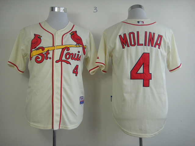 Cardinals 4 Molina Cream Jerseys Cardinals 4 Molina Cream Jerseys