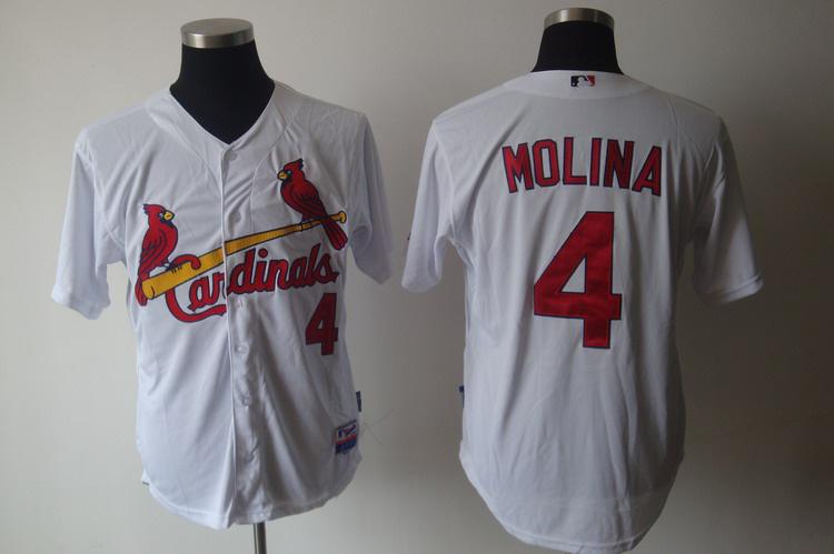 Cardinals 4 Molina white Jerseys