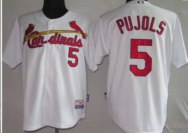 Cardinals 5 Albert Pujols white Jerseys