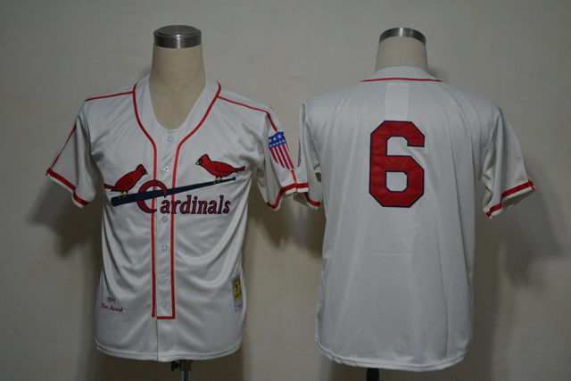 Cardinals 6 Musial White Jerseys
