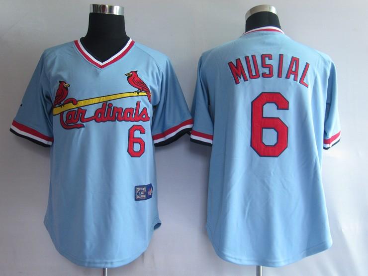 Cardinals 6 Musial blue Jerseys