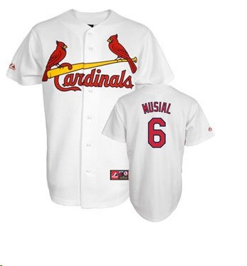 Cardinals 6 Stan Musial white Jerseys