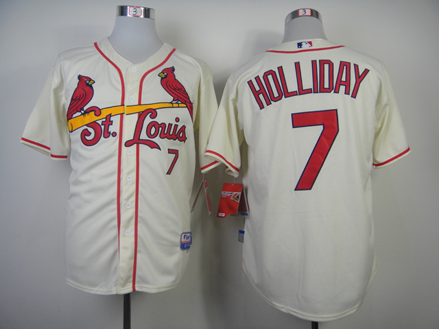 Cardinals 7 Holliday Cream Jerseys