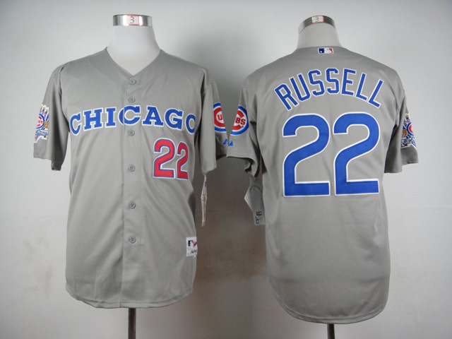 Cubs 22 Russell Grey Throwback Jersey